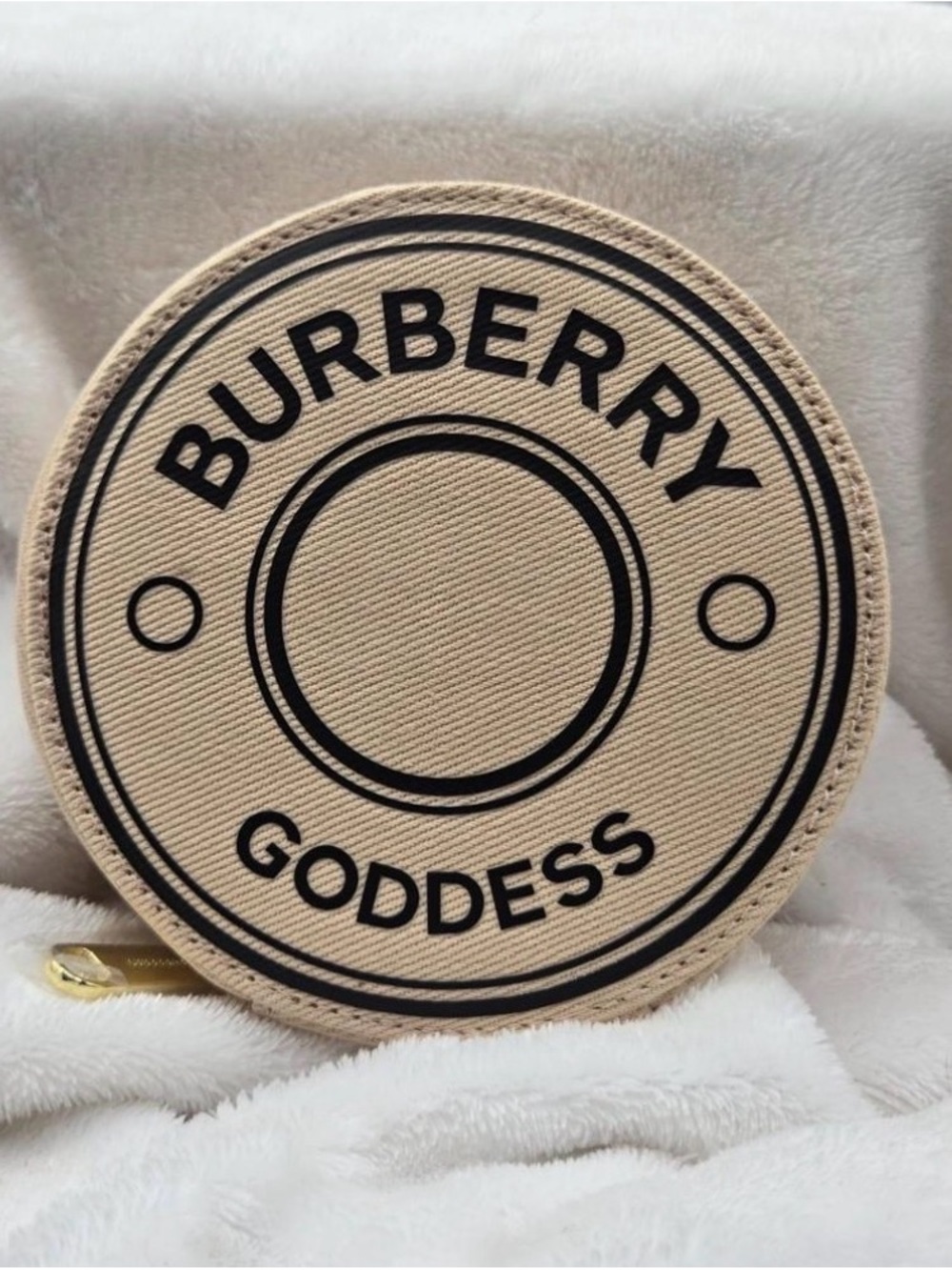 Burberry GWP✨🤍💛Beige Canvas Zip Pouch with Gold Hardware